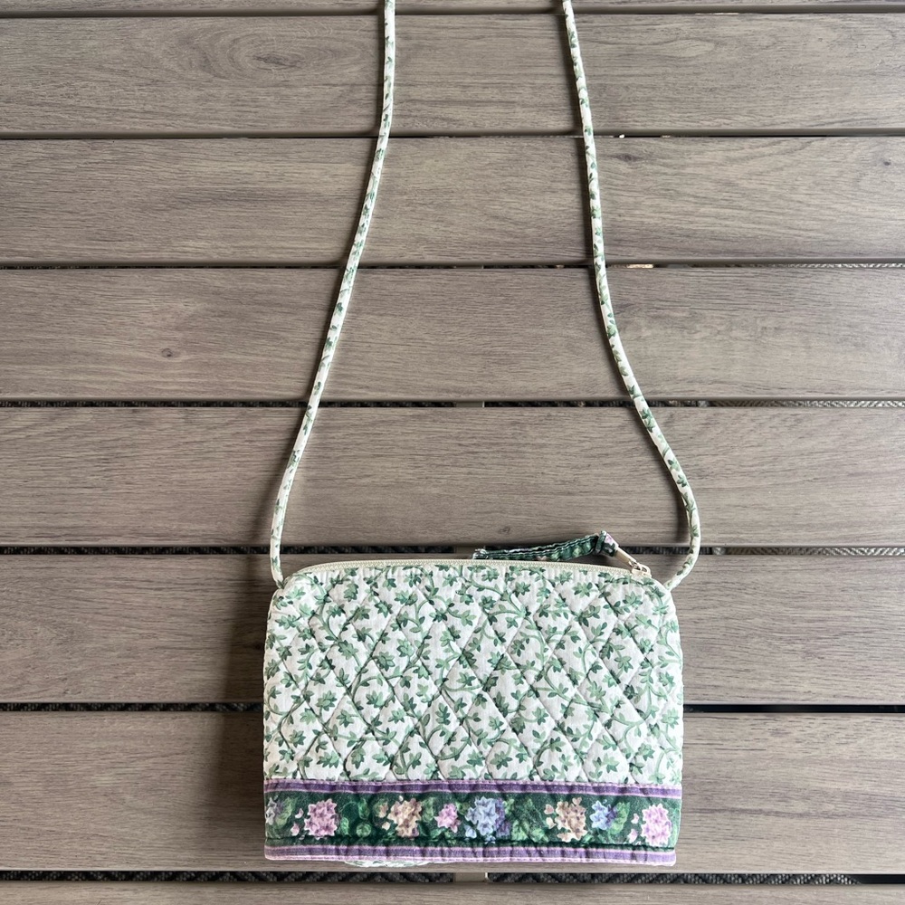 Rare Vintage VERA BRADLEY Green Lilac Time 1997 Elite Petite Shoulder Bag - Picture 4 of 11